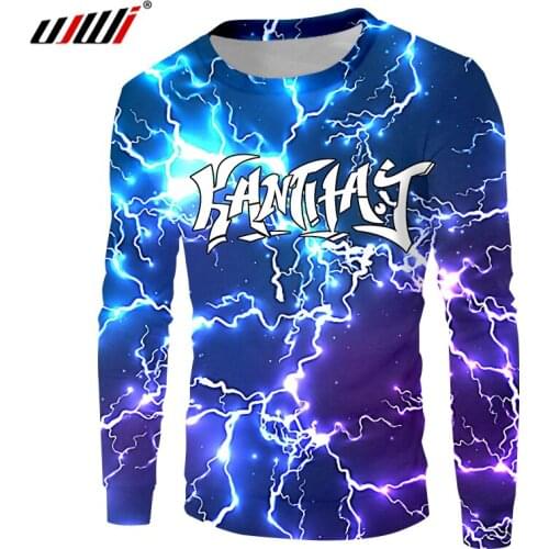 UJWI Man/women 3D Printed Graffiti Dark Lightning Sweatshirt Hip Hop Streetwear Cool Mens Spandex Casual Pullover