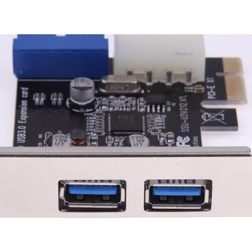 External 2Port USB3.0 + Internal 19Pin Header PCIe Card 4Pin IDE Power Connector For Bitcoin Litecoin For BTC Mining