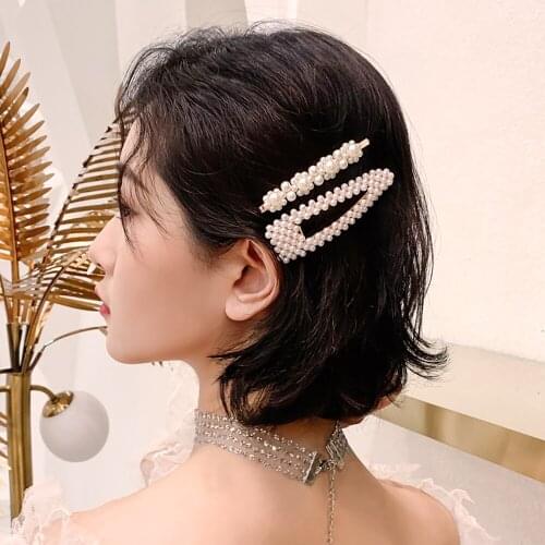BFH 2020 New Fashion Women Korean Design Elegant Pearls Hair Clips Alloy Barrettes Girls Hair Ornament HairPins Hair Accessories