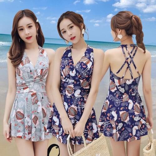Swimsuit Female One-piece Flesh-covering Skirt Students Flat Corner Small Breasts Sexy Thin Summer Swimsuit Conservative