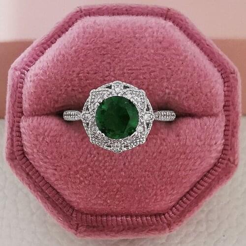 2021 New Luxury Blue Color Flowers 925 Sterling Silver Engagement Ring For Women Lady Anniversary Gift Jewelry Wholesale R5720