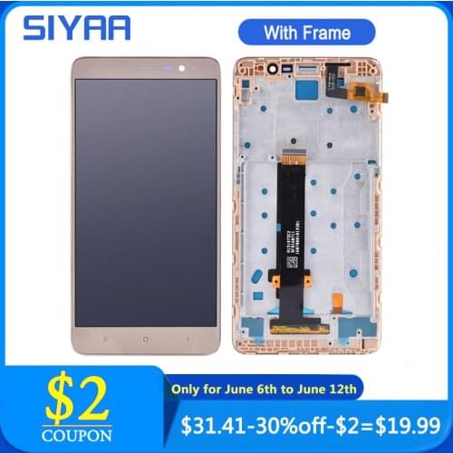 For Xiaomi Redmi Note 3 LCD Digitizer Display Touch Screen + Frame Assembly Replacement With Spare Parts Tested