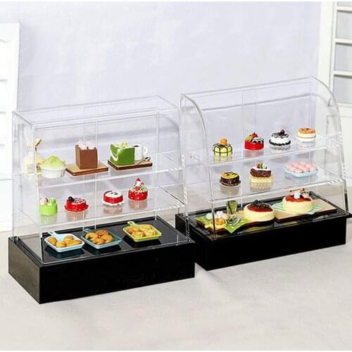 1 Pc Wooden 1:12 Scale Dollhouse Miniature Supermarket Shelves for Food Drink Display Cake Counter Showcase Cabinet