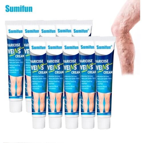 10Pcs Sumifun Varicose Veins Cream Thigh Blood Vessel Swelling Phlebitis Vasculitis Ointment Spider Removal Pain Relief Plaster