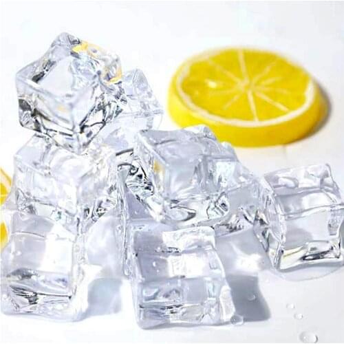 100Pcs Fake Ice Cubes Acrylic Ice Cubes Artificial Ice Blocks Photography Props