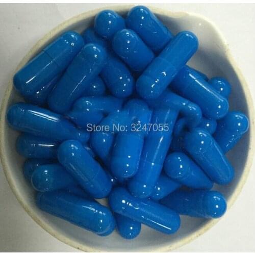 1000pcs/lot Blue High Quality Hollow Medicinal Capsule Shells, Elegant Empty Health Tool, Gelatin Safety Powder Container