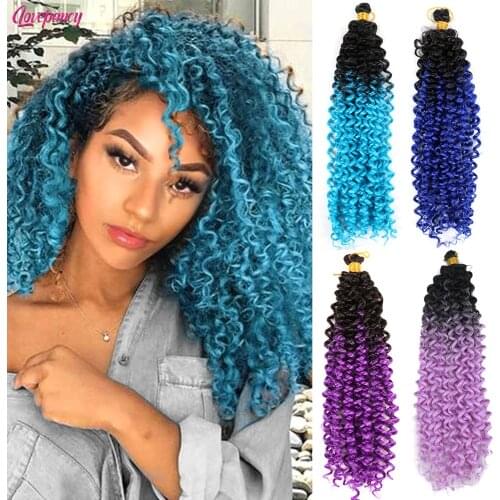14 Inch Synthetic Bohemian Water Curl Wave Hair Extensions For Women Gray Pink Blonde Ombre Crochet Hair Bulk Braids Lovepancy