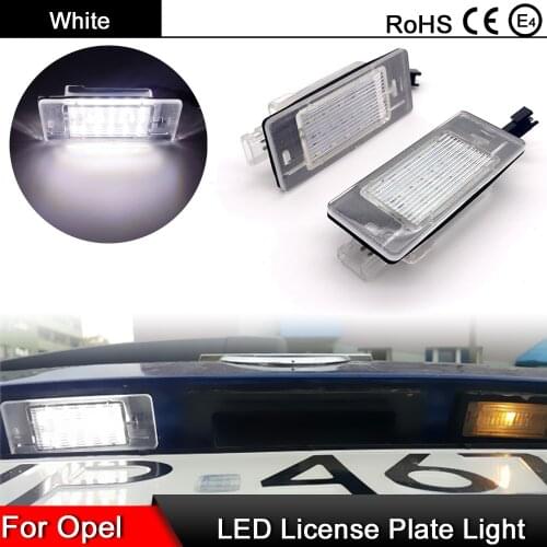 2Pcs Error Free White LED License Plate Light Number Plate Lamp For Opel Vectra C Estate 2002-2008