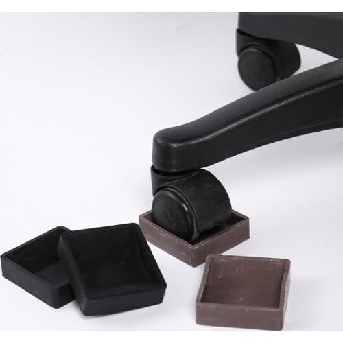 4Pcs Rubber Furniture Caster Cups Wheels Stopper Anti Slip Legs Covers Sofa Bed Feet Pads Pulleys Chair Table Leg Protector Caps