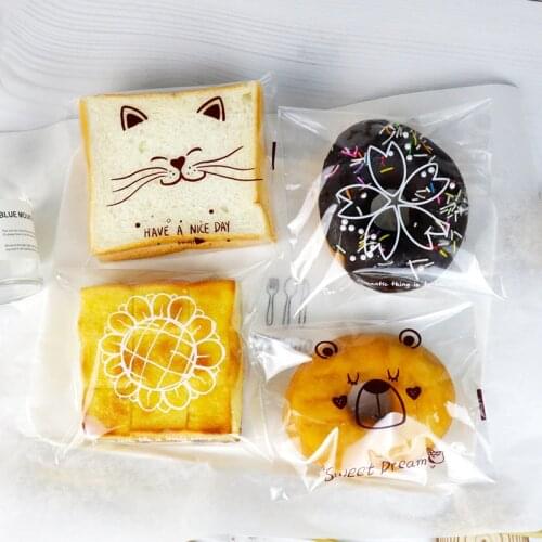 50PCS Transparent Bread Bag Cookie Candy Bags Plastic Bag Self-adhesive Bread Packing Party Wedding Decoration Chocolate Box