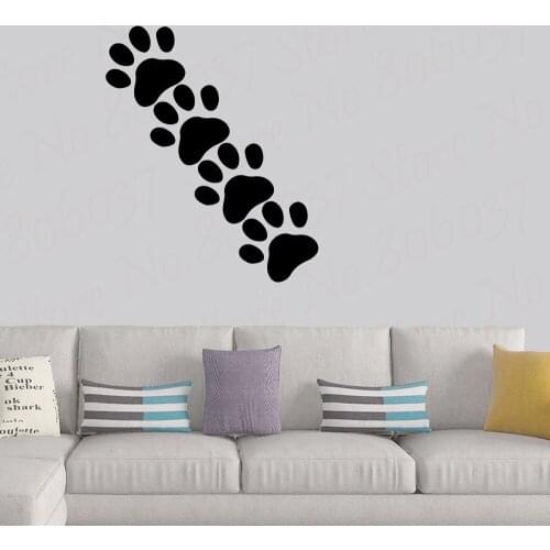 8 pcs/set Dog Paws Decal Pet Shop Grooming Salon Decor Vinyl Art Interior Design Decals Nursery Room Home WL1899