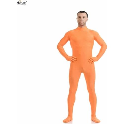 Ainclu Mens Spandex Nylon Zentai Body Second Skin Tight Without Head Dancewear Costume Hallween Adults Bodysuit