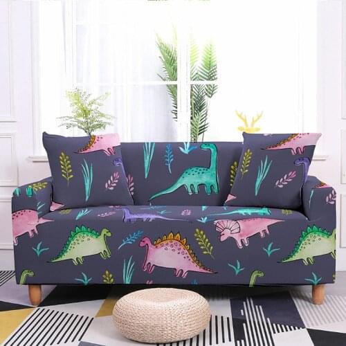 Nordic Cartoon Animal Sofa Cover Tight Wrap All-inclusive Slip-resistant Elastic Cubre Sofa Towel Corner Sofa Couch Cover