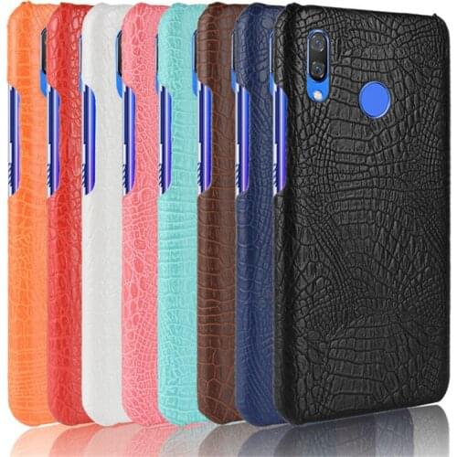 For Huawei P Smart Plus INE-LX1 Case PC+PU Leather Retro Crocodile Skin Hard Cover For Huawei P Smart Plus 6.3" Phone Bag Case