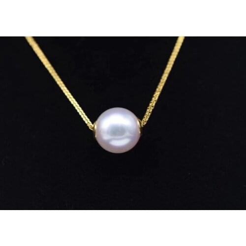 D315 Fine Jewelry 18K Gold 9-10mm Natural Ocean Sea Akoya Pearl Pearl Pendants Necklaces for Women FIne Pearls Pendants