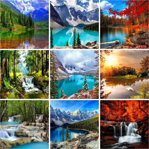 EverShine 5D Diamond Painting Natural Cross Stitch Diamond Embroidery Mosaic Mountain Rhinestones Art Gift Wall Decoration