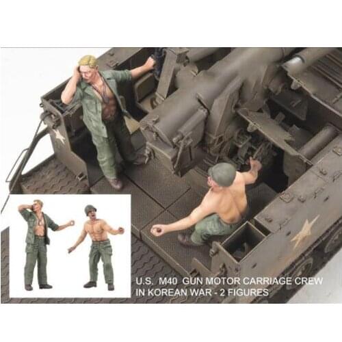 New Unassembled 1/35 Motor Carriage Crew in Korean War soldier figure Resin Kit DIY Toys Unpainted resin model