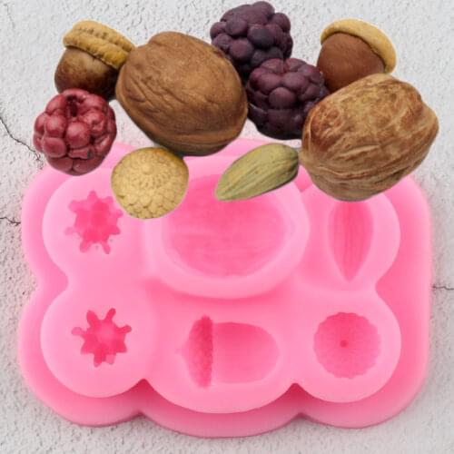 Nuts Berries Fondant Molds DIY Christmas Cake Decorating Tools Silicone Mould Sugarcraft Chocolate Baking Mold Candy Clay Moulds