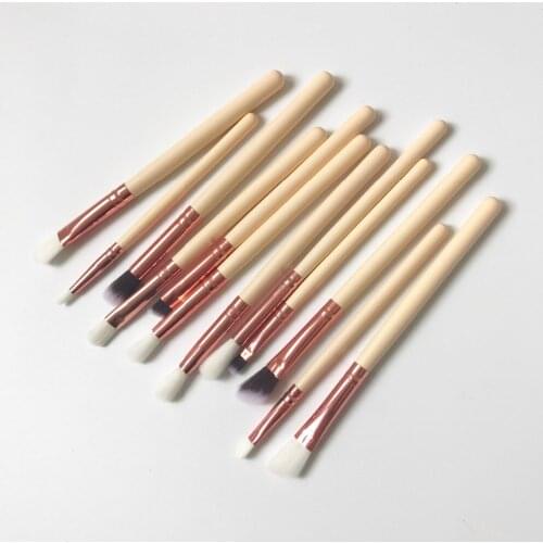 Hot Sale 12PCS Eye Makeup Brushes Face Eyeshadow Brush Set Eyeliner Nose Smudge Powder Liquid Cream Cosmetics Blending Tools