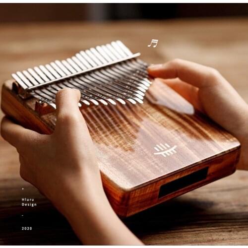 Hluru Kalimba 21 17 Keys Full Solid Thumb Piano with Pickup Finger wooden bottom mbira Acacia Musical Instrument for beginner