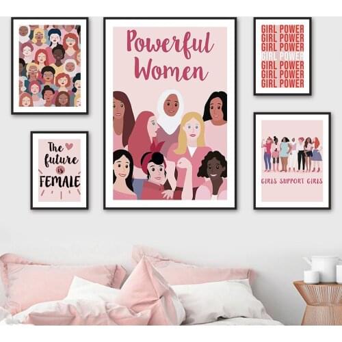 Who Run The World Feminist Power Quote Wall Art Canvas Painting Nordic Posters And Prints Wall Pictures For Living Room Decor