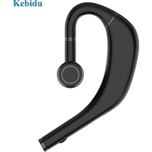 Kebidu Bluetooth 5.0 Headset Business Waterproof Ear Hook Single in-ear Earphone 180 Rotation Music Sports Headset Long Standby