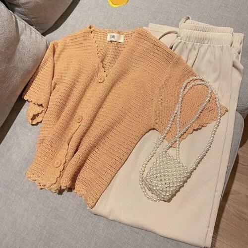 Suit 2021 New Summer Female Fashion Ice Silk Top + Drape Pants Two-piece Suit