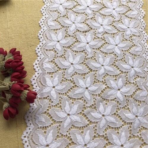 Beautiful E1489 white stretch lace ribbon 1 yard decorative diy sewing underwear dress 21cm