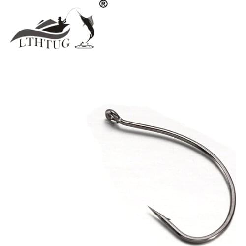 LTHTUG Brand JIG catch WACKY down fishing hooks for High quality carbon steel black nickel imports lead head hook16pcs/lot