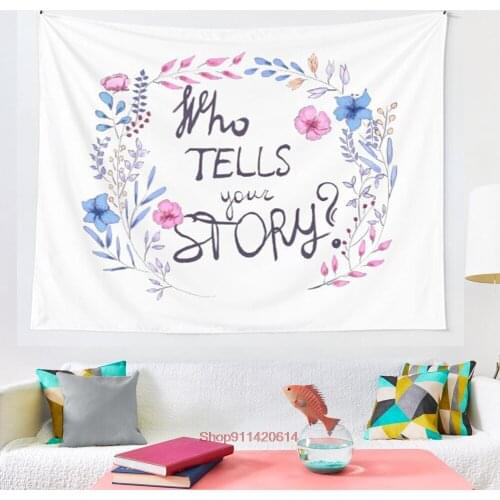 Who Tells Your Story tapestry Psychedelic Colorful Wall Hanging Tapestries Dorm Wall Art Yoga Mat
