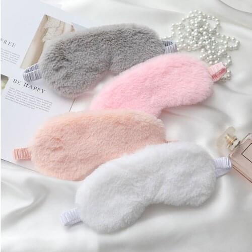 Sleeping Eye Mask Soft Plush Blindfold Cute Love Cloud Eye Cover Rabbit Plush Mask Eyepatch Nap Health Eye Cover