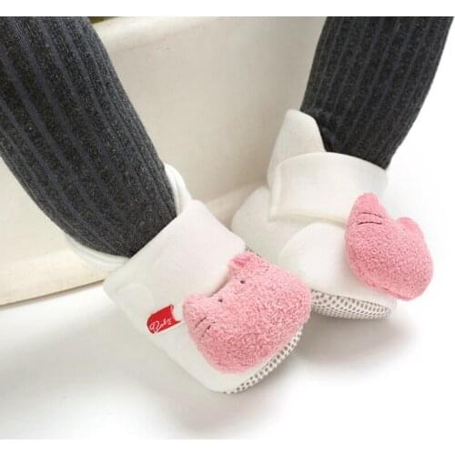 Cute 0-18M First Walkers Boot Cotton Comfort Soft Anti-slip Shoes Warm Baby Boy Girl Cartoon Shoes