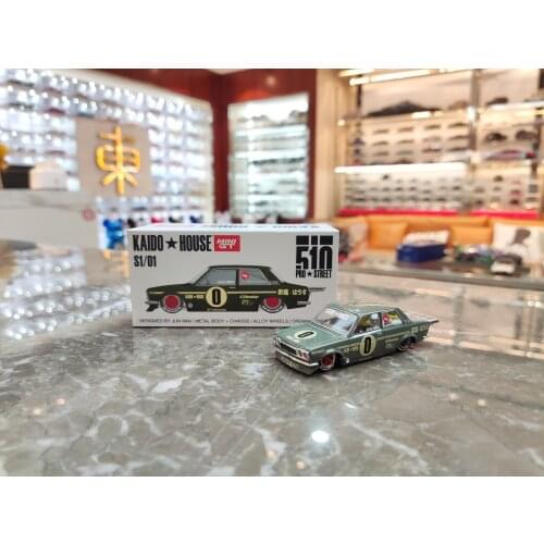 MINI GT 1:64 KAIDO HOUSE Front Cover Can Be Opened Datsun510 Collector Edition Metal Diecast Model Toy Gift