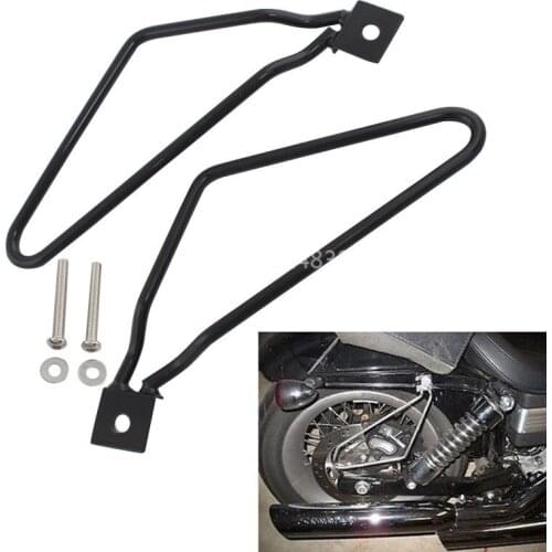 Motorcycle Black Saddle Bag Support Bars Mount Saddlebag Bracket Fit for Harley Sportster 883 Iron XL883N Dyna Fat bob FXDF