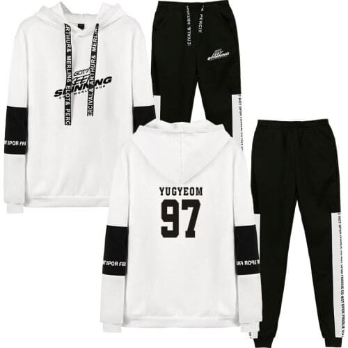 Cool 2019 New GOT7 Hoodies Suit Men/Women Fashion Casual Sport Hip Hop Sweatshirt Suit Print GOT7 2019 World Tour Mens Hoodies