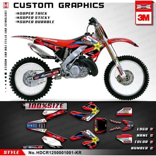 KUNGFU GRAPHICS MX Decals Kit Motocross Decor Personalised Stickers Fit CR 125 250 CR125 CR250 2000 2001 Customizable