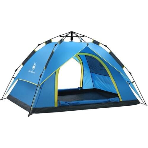Backpacking Camping Automatic Tent Lightweight 3-4 Person Tent Double Layer Waterproof Portable Travel Shelter Tent