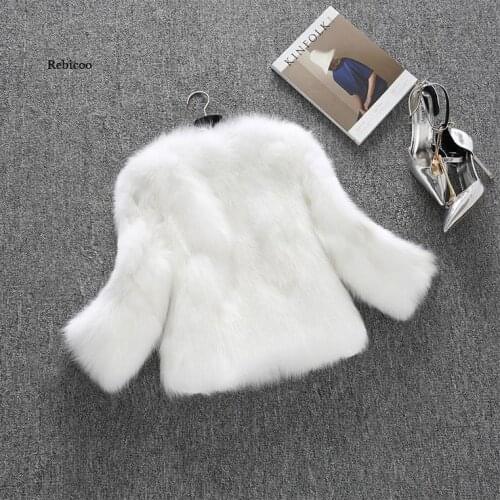 Coats Women Faux Fur Female Solid Color Short Length Full Sleeve Jackets Wide Winter Autumn