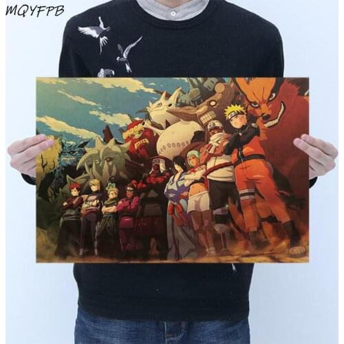 Kraft Paper Poster Japanese Anime Home Bedroom Wall Decoration Painting Core 50.5x35cm