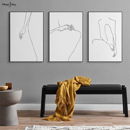 One-Line Drawing Posters and Prints Canvas Painting Nordic Minimalist Woman Body Line Art Wall Abstract Living Room Home Decor
