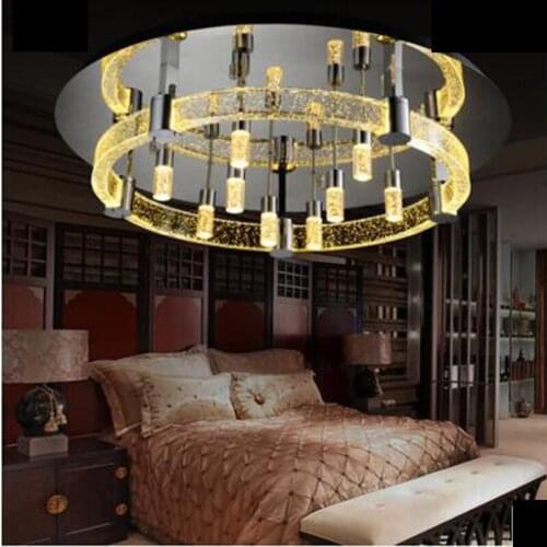 Simple atmosphere LED round bubble crystal ceiling lighting modern warm living room dining room lamps led lighting fixture lamps