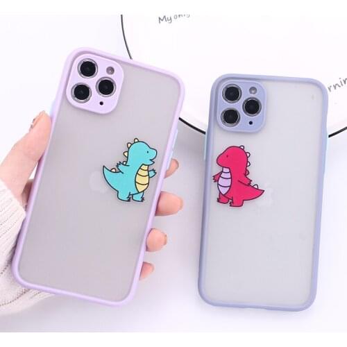 Cute Cartoon Dinosaur Camera Protection Bumper Phone Cases For iPhone 11 Pro Max XR XS Max X 8 7Plus Shockproof Back Cover