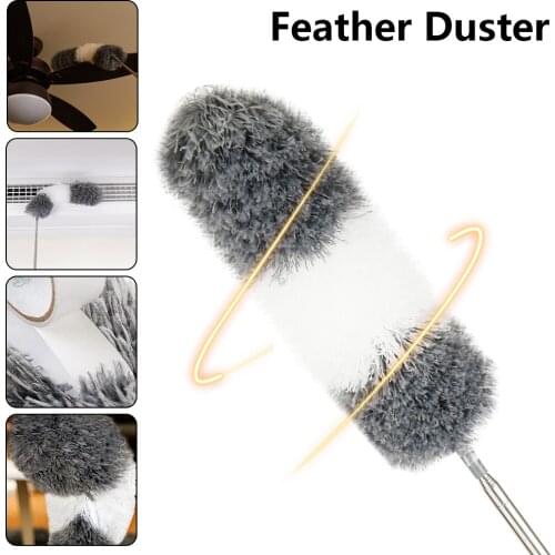 Microfiber feather duster, telescopic spider web dust collector, used to clean ceiling fans, high ceilings