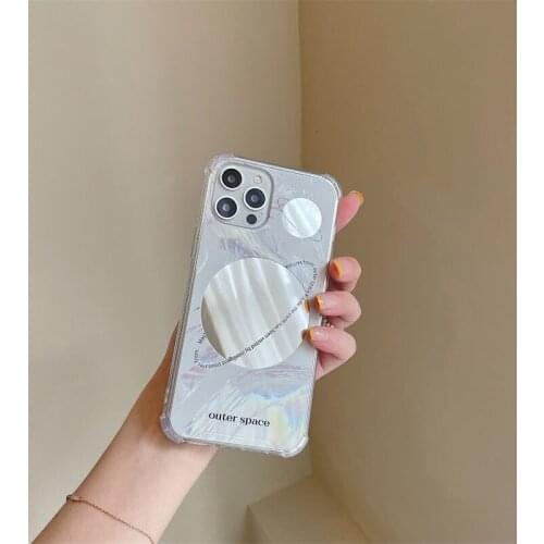 Luxury Outer Space Full Protective Phone Case for IPhone 12 11 Pro Max XSmax XR X SE 2020 8 7 Plus Mirror Reflection Shell Cover