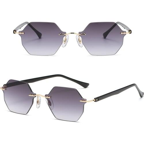 Rimless Fashion Sunglasses Girls Uv Protective Sports Sun Glasses Eyewear Champagne Cycling Glasses Men Women