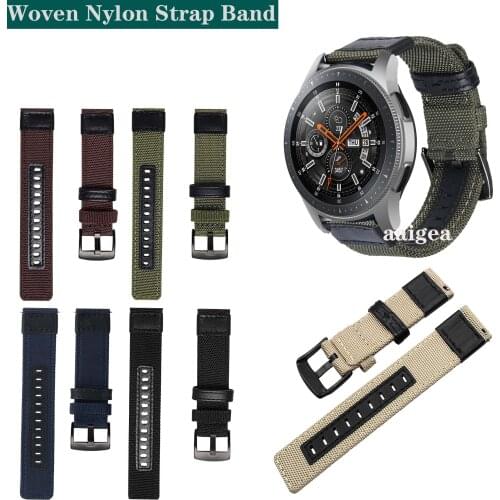 Woven Nylon Replacement Band Sport Strap for Samsung Galaxy Watch 42mm 46mm strap loop 20mm 22mm