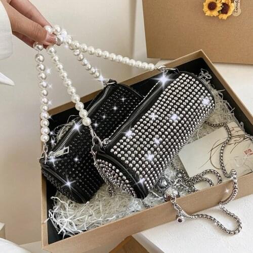 Barrel Shaped Evening Bag 2021 New Luxury Round Little Crystal Clutch Purses For Women Designer Handbags High Quality