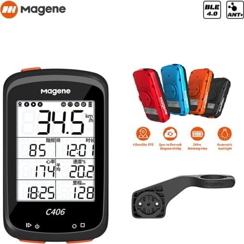 Magene GPS Bike Computer Wireless Bicycle Speedometer Odometer with 2.5 Inch LCD Display Waterproof Support Bluetooth Ant Data