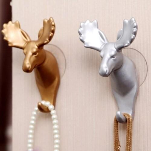 Vintage Elk Elephant Head Suction Hook Window Wall Strong Suction Wall Hooks Hanger Hat Clothes Coat Hanging Rack