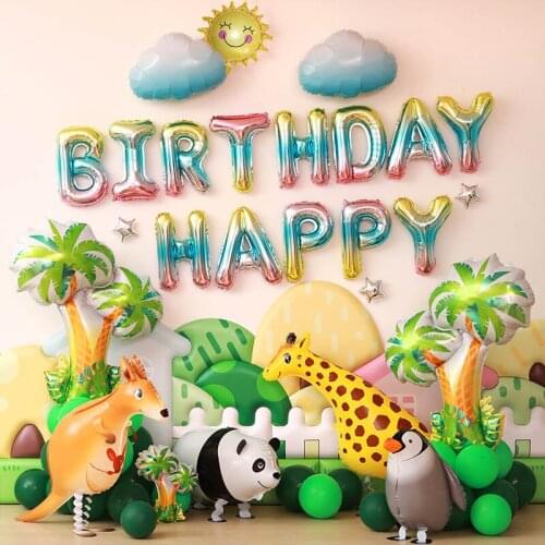 1 Set Walking Animal Theme Birthday Balloons Fish Dinosaur Foil Baby Boy Girl Party Decorations Kids Shower